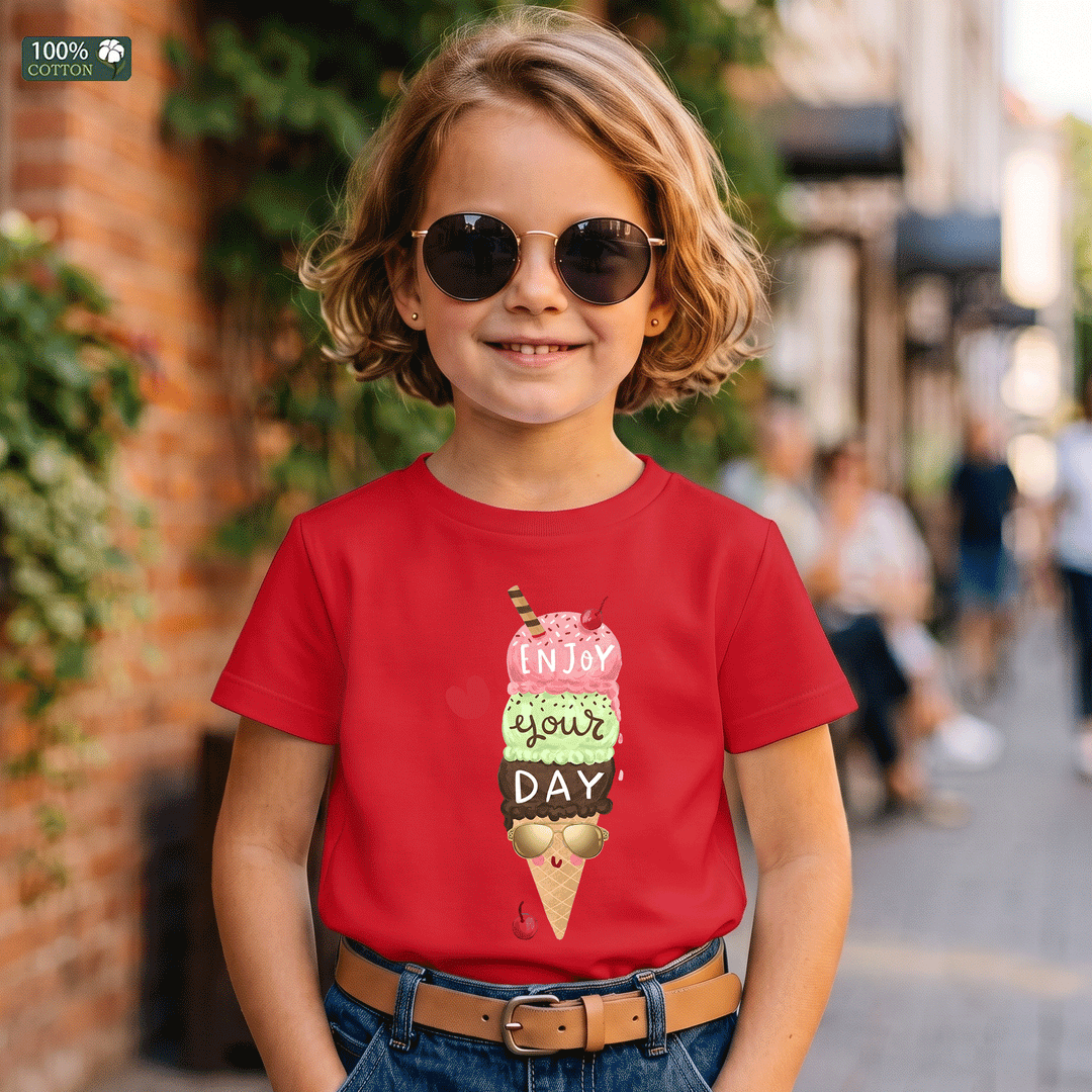 Enjoy Your Day Ice Cream Kids Graphic T-Shirt