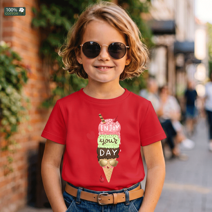 Enjoy Your Day Ice Cream Kids Graphic T-Shirt