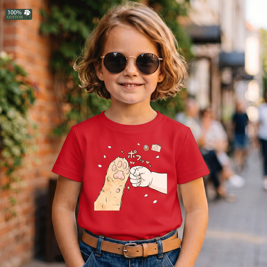 Cat Paw Fist Bump Kids T-Shirt