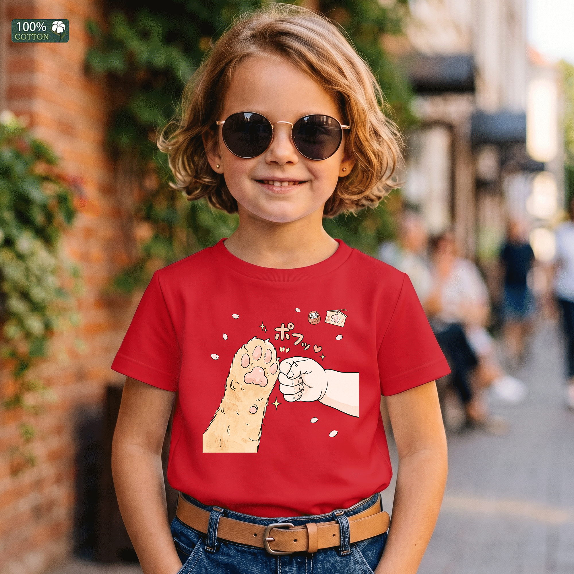 Cat Paw Fist Bump Kids T-Shirt