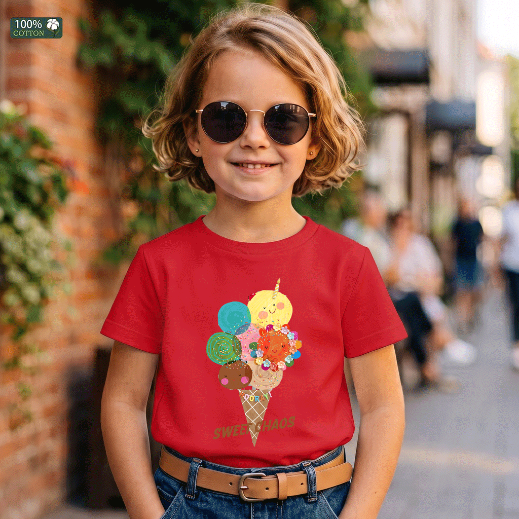 Sweet Chaos Ice Cream Kids Graphic T-Shirt