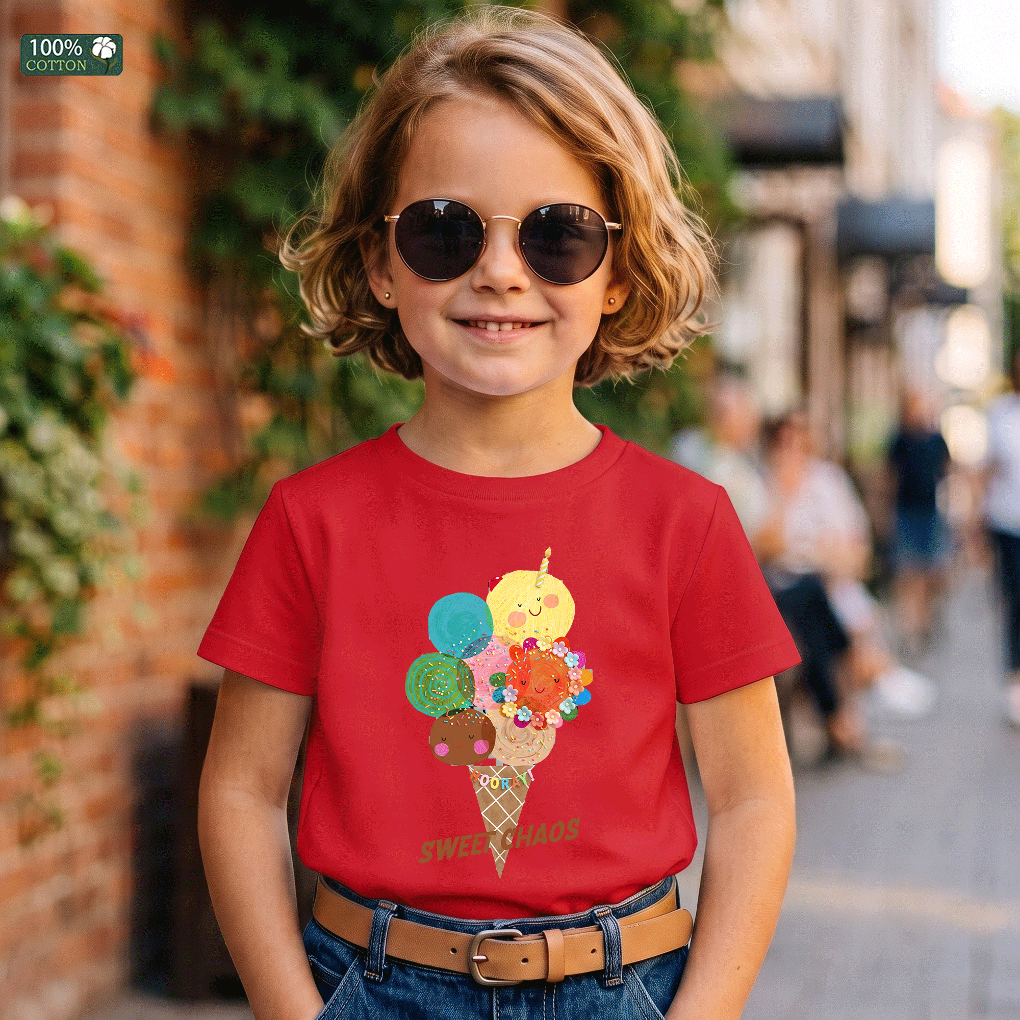 Sweet Chaos Ice Cream Kids Graphic T-Shirt