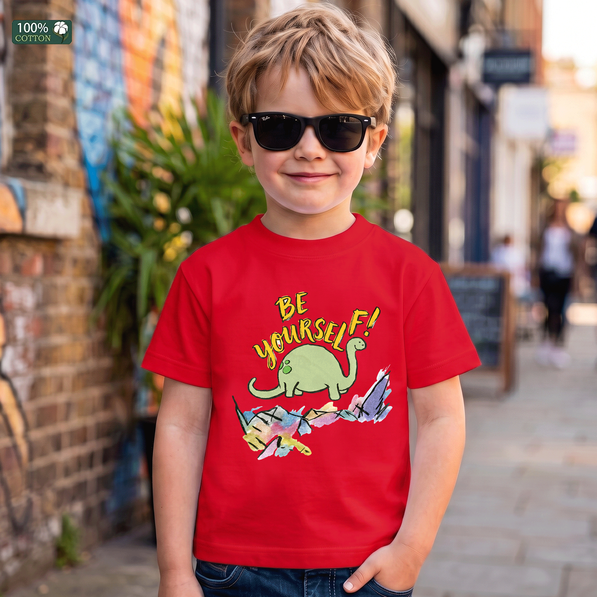 Be Yourself Dinosaur Kids Graphic T-Shirt