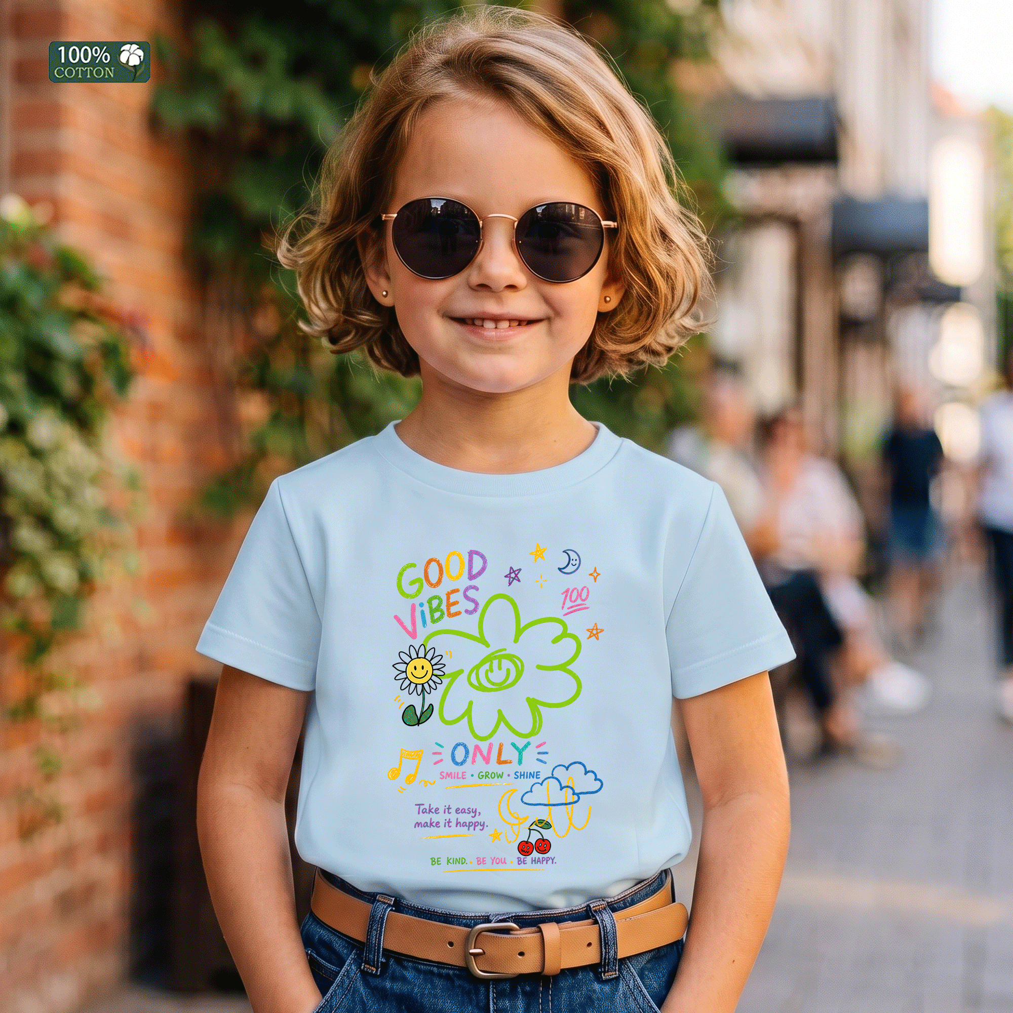 Good Vibes Only Kids Graphic T-Shirt