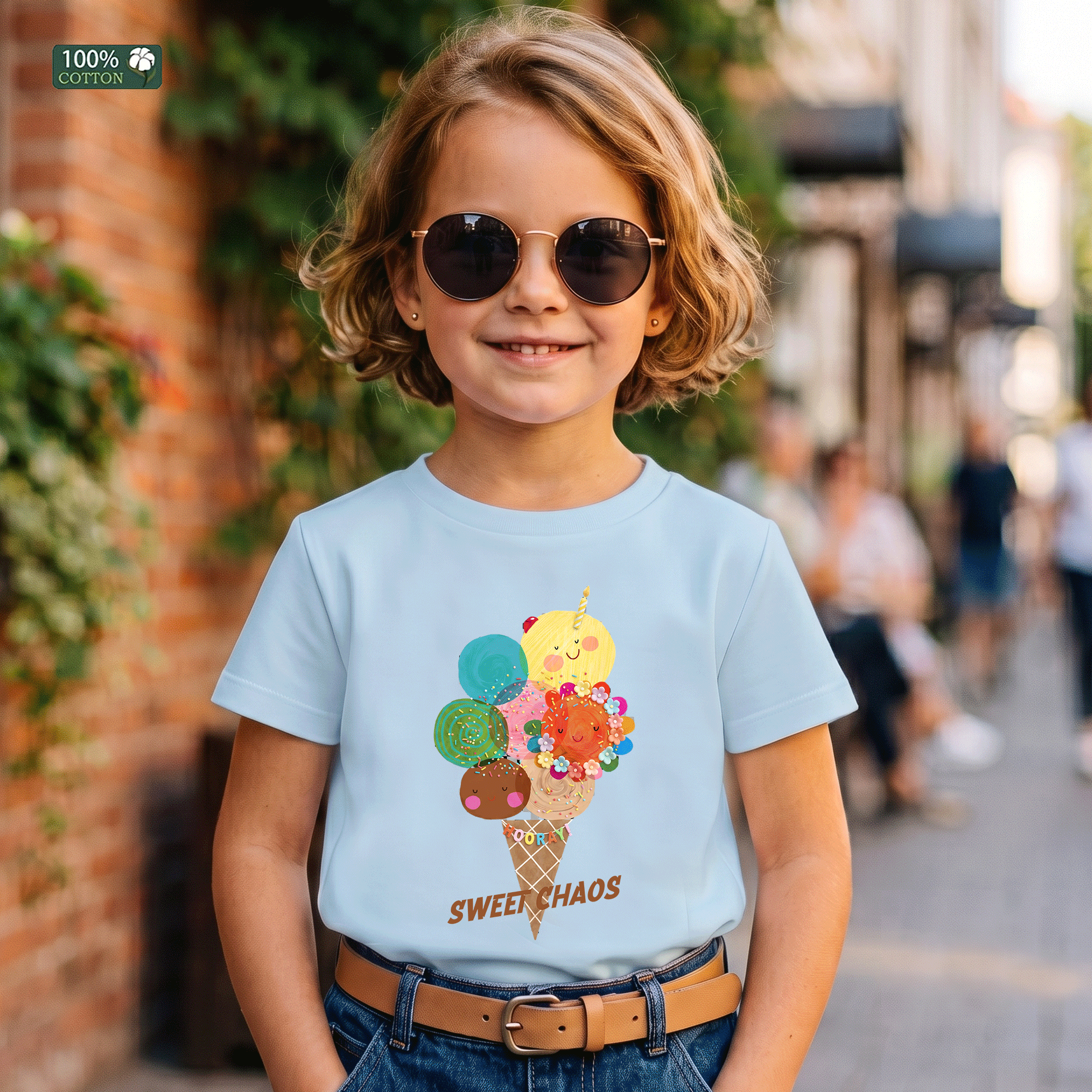 Sweet Chaos Ice Cream Kids Graphic T-Shirt