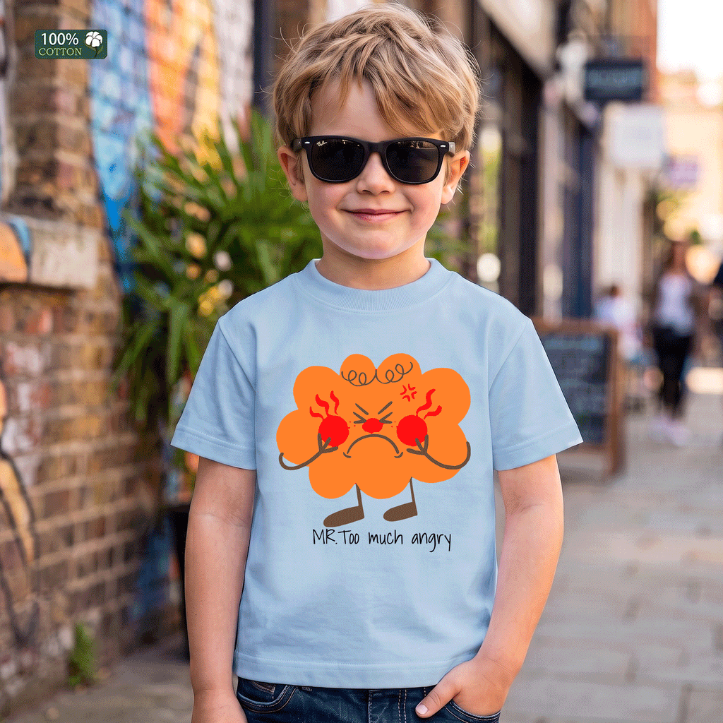 Mr. Too Much Angry Kids Graphic T-Shirt