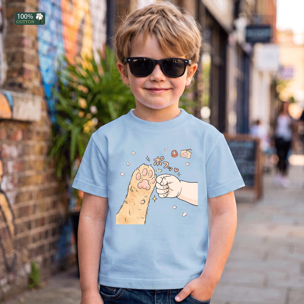 Cat Paw Fist Bump Kids T-Shirt