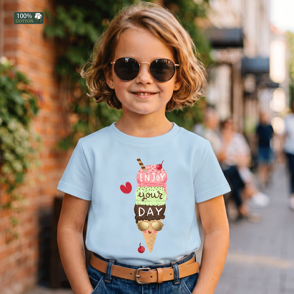 Enjoy Your Day Ice Cream Kids Graphic T-Shirt