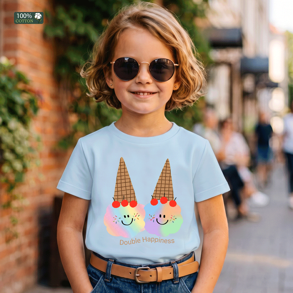 Double Happiness Ice Cream Kids Graphic T-Shirt