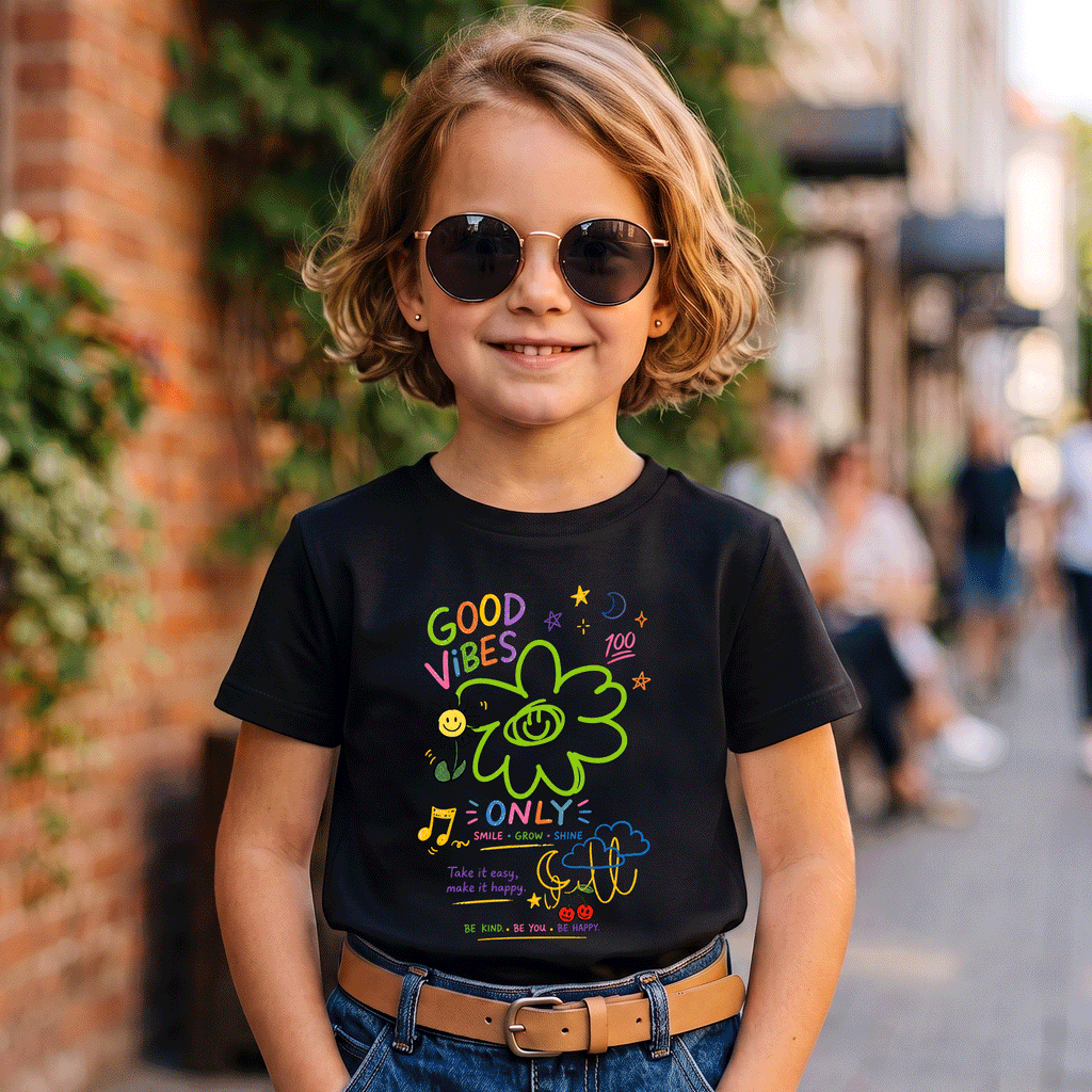 Good Vibes Only Kids Graphic T-Shirt
