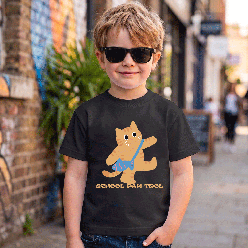 School Paw-Trol Cat Kids T-Shirt
