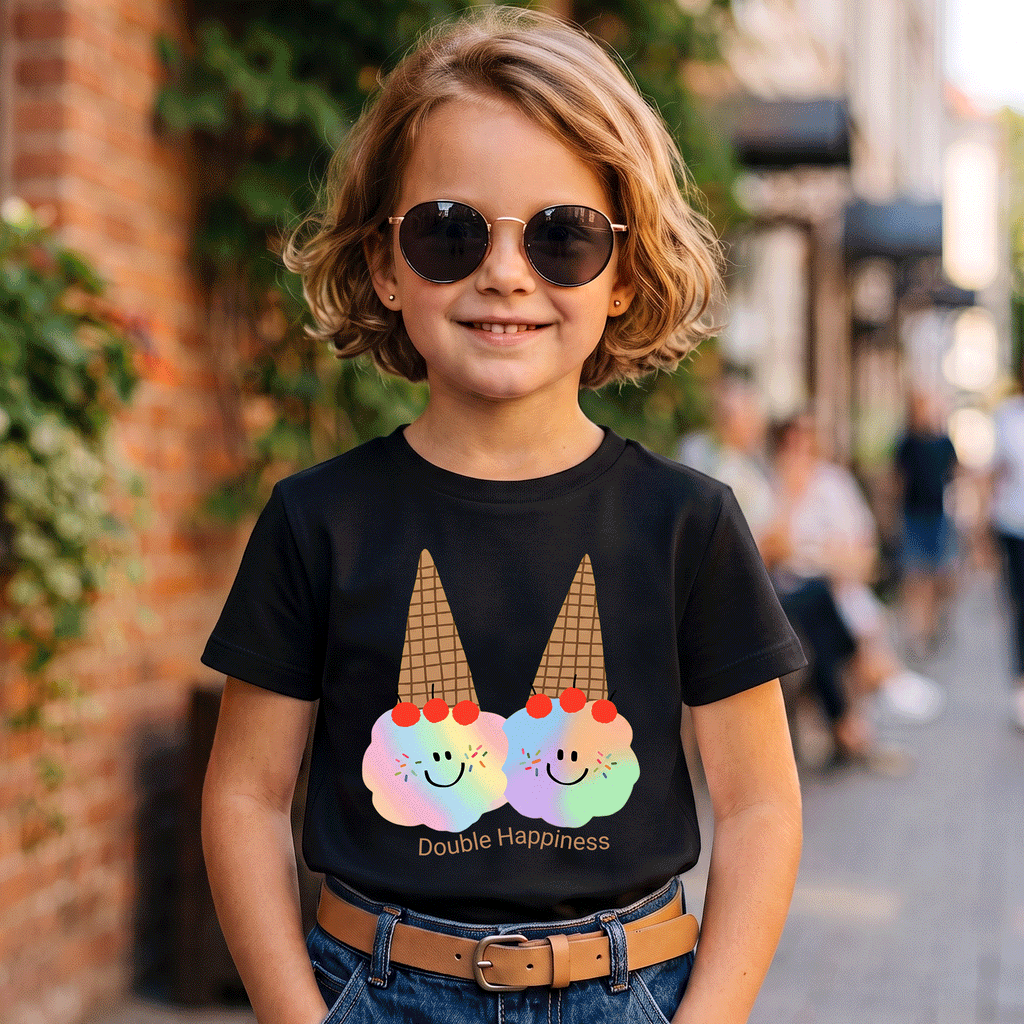 Double Happiness Ice Cream Kids Graphic T-Shirt