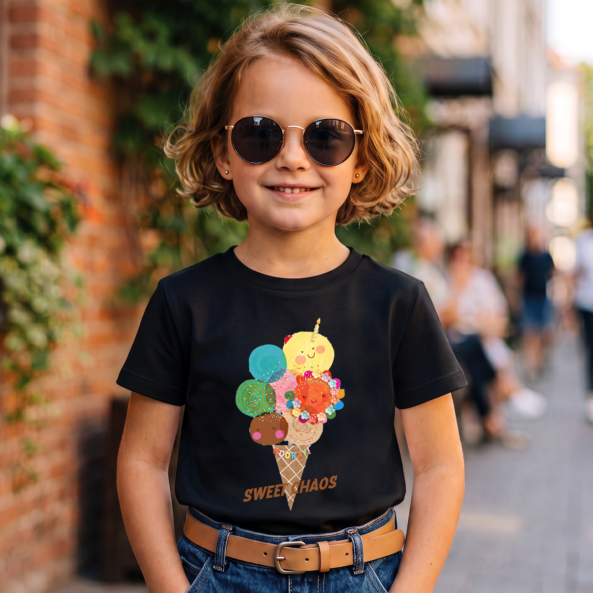 Sweet Chaos Ice Cream Kids Graphic T-Shirt
