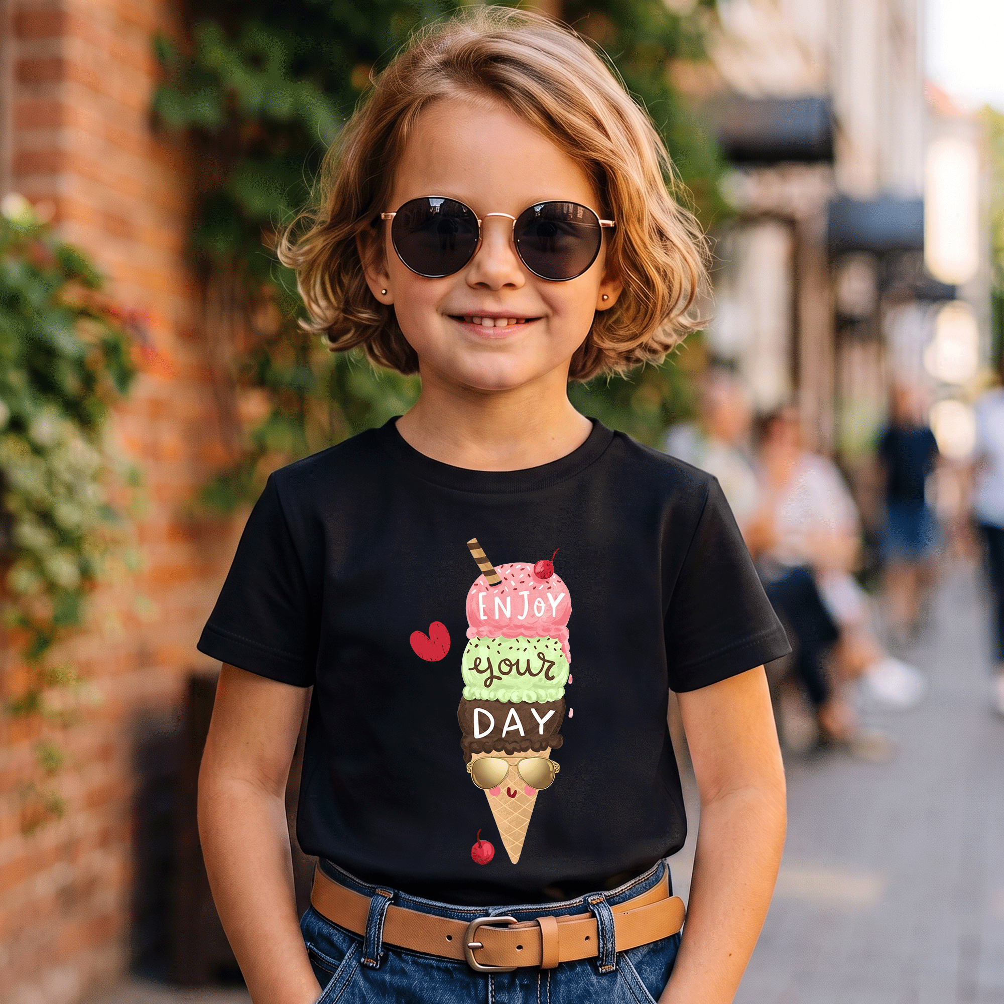 Enjoy Your Day Ice Cream Kids Graphic T-Shirt