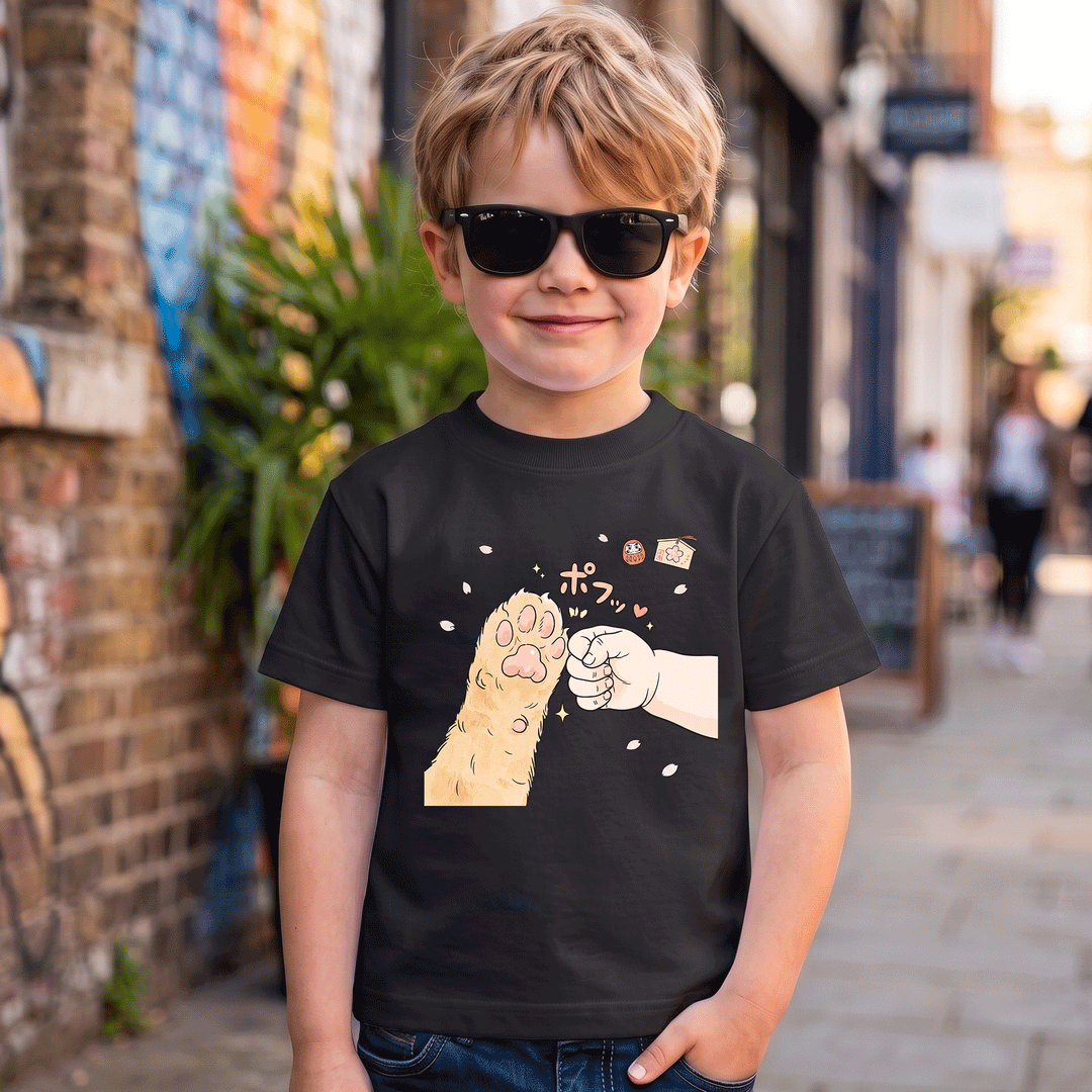 Cat Paw Fist Bump Kids T-Shirt