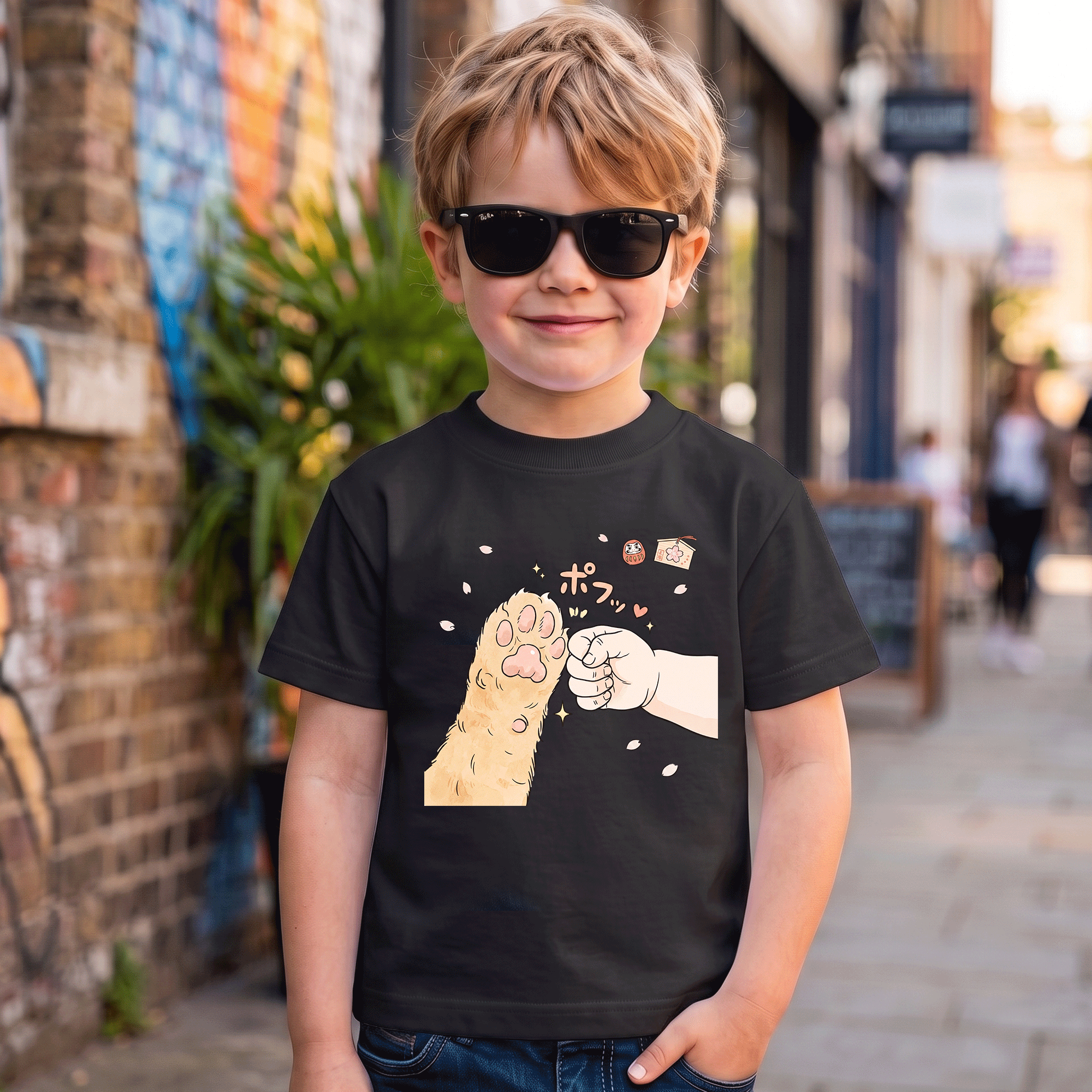 Cat Paw Fist Bump Kids T-Shirt