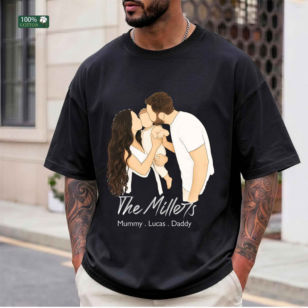 Classic Custom Faceless Portrait design T-shirt