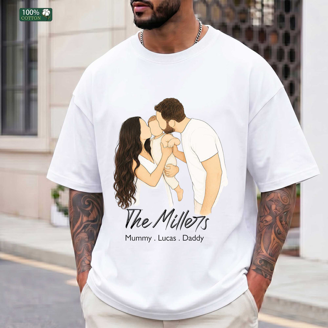 Classic Custom Faceless Portrait design T-shirt