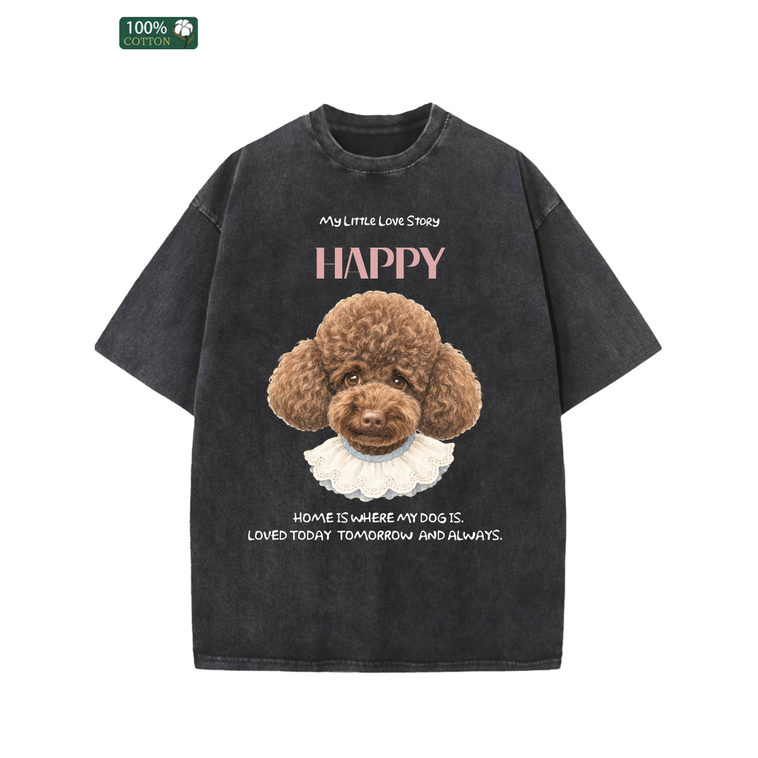 Personalised Hand-Drawn Pet Head Portrait T-shirt