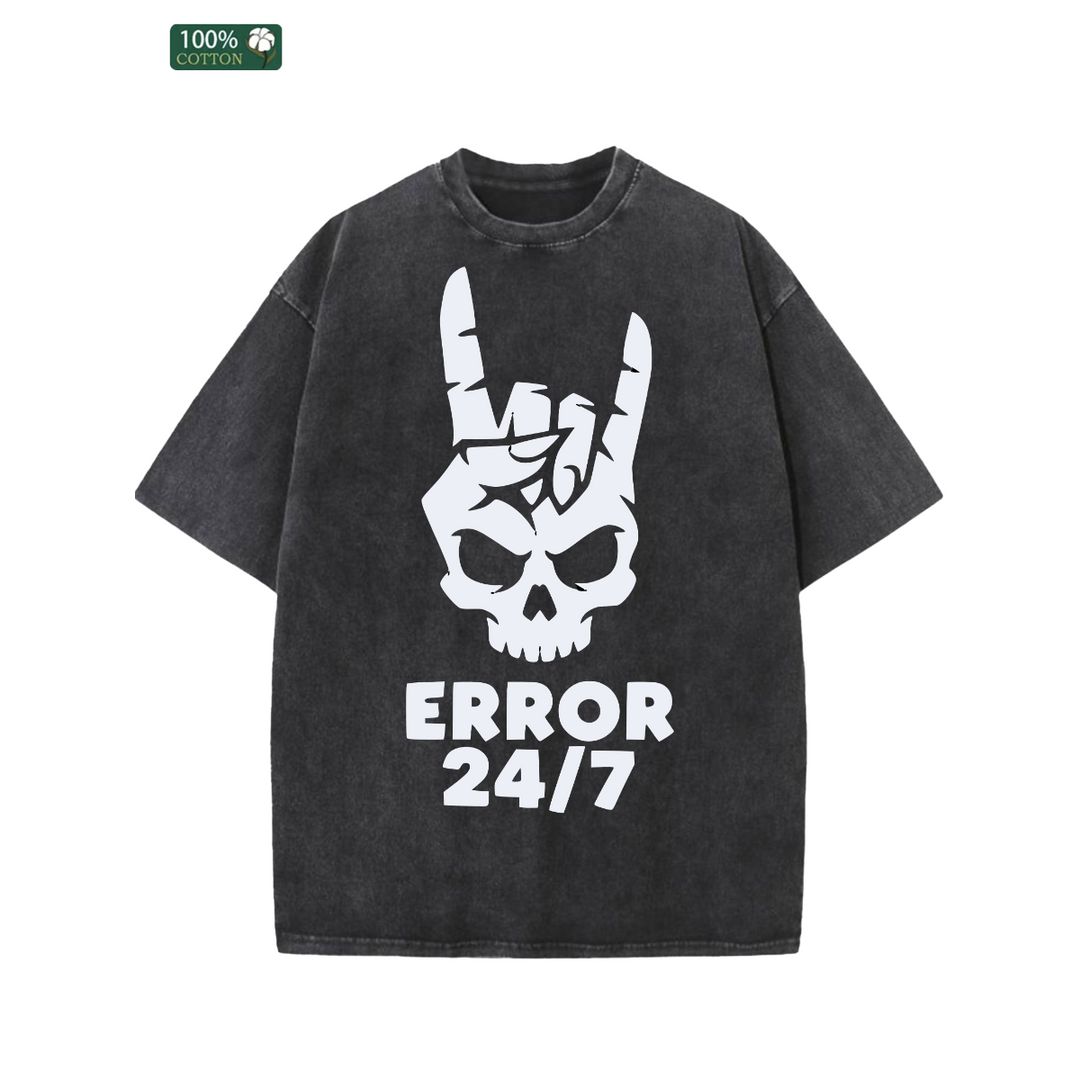 Error 24/7 Skull Vintage T-Shirt