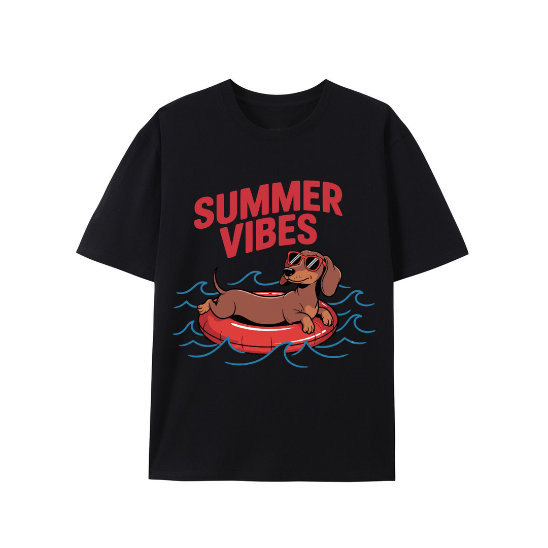 Summer Vibes Dachshund Graphic Vintage T-Shirt
