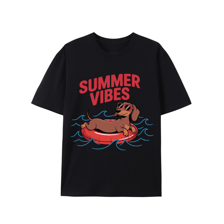 Summer Vibes Dachshund Graphic Vintage T-Shirt