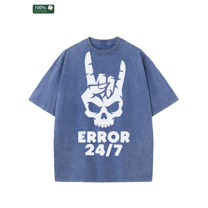 Error 24/7 Skull Vintage T-Shirt