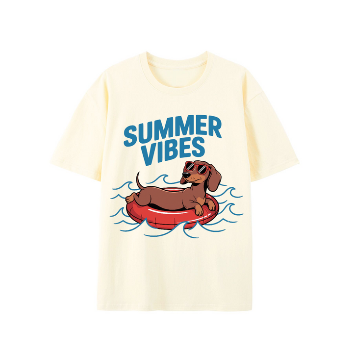 Summer Vibes Dachshund Graphic Vintage T-Shirt